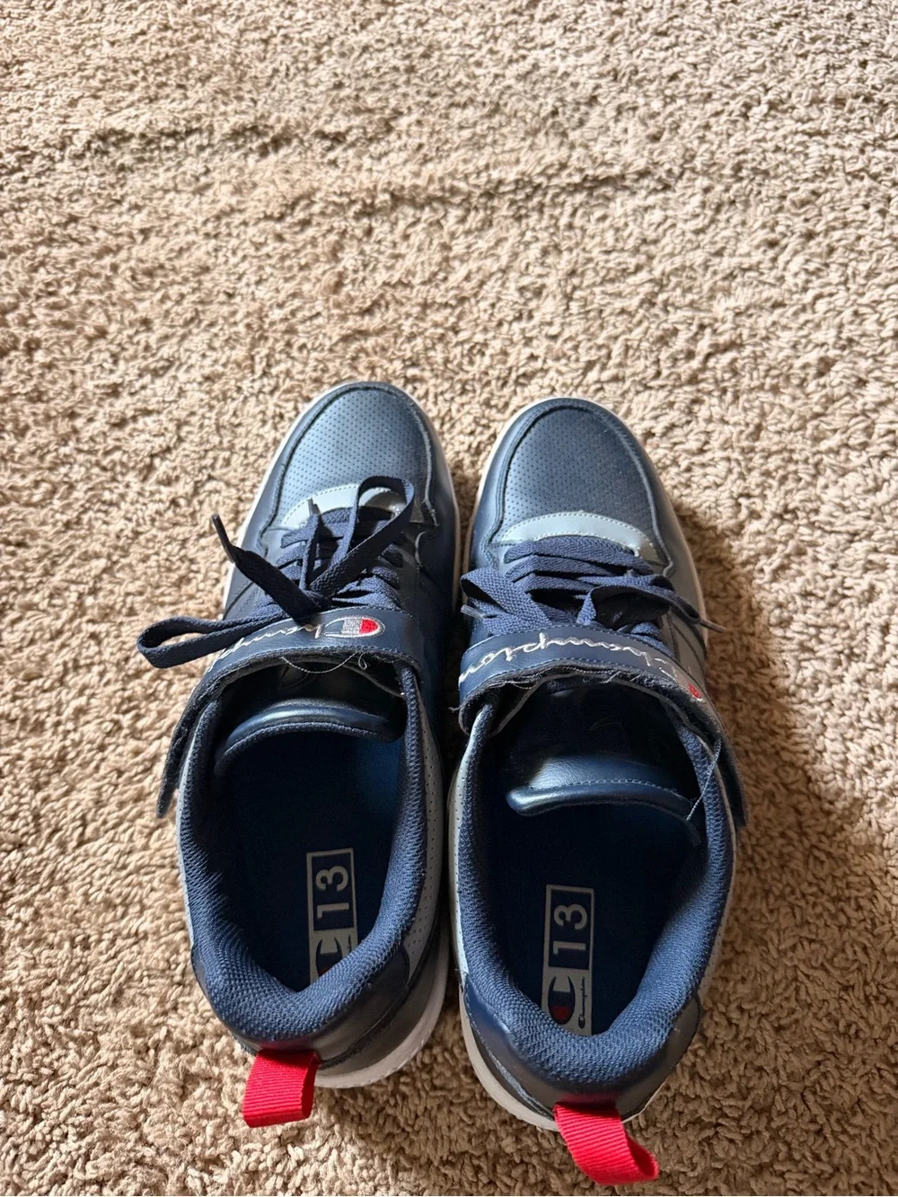 Champion Black and Gray Sneakers with Red Accents